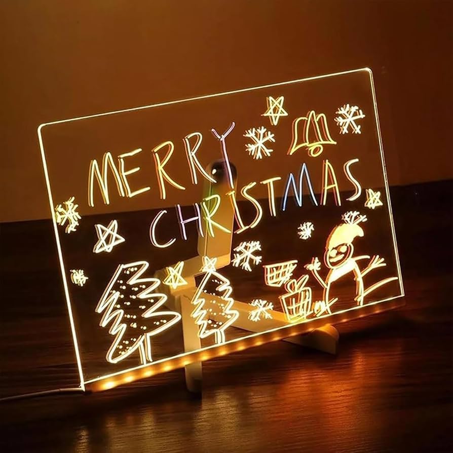 Acrylic LED Board With Colorful Night Light & Neon Pens