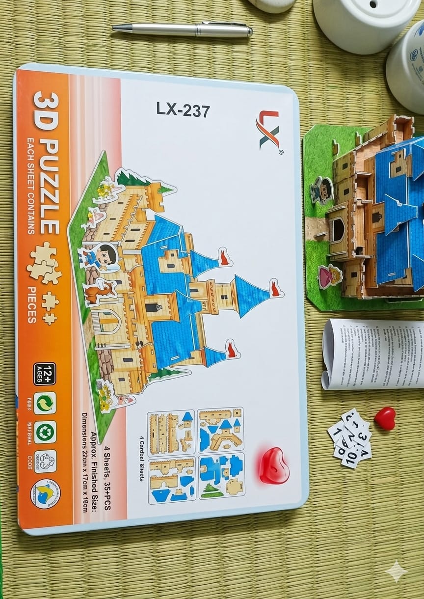 3D Castle Puzzle Model – DIY Educational Building Toy 🏰
